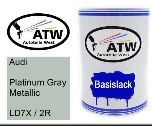 Audi, Platinum Gray Metallic, LD7X / 2R: 500ml Lackdose, von ATW Autoteile West.